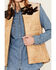 Image #3 - STS Ranchwear by Carroll Women's Quilted Cowhide Leather Zip Up Vest, Cream, hi-res