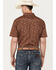 Image #4 - Cowboy Hardware Men's Roman Paisley Print Short Sleeve Western Snap Shirt, Brown, hi-res