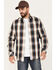 Image #1 - Resistol Men's Littleton Plaid Print Long Sleeve Button Down Western Shirt, Teal, hi-res