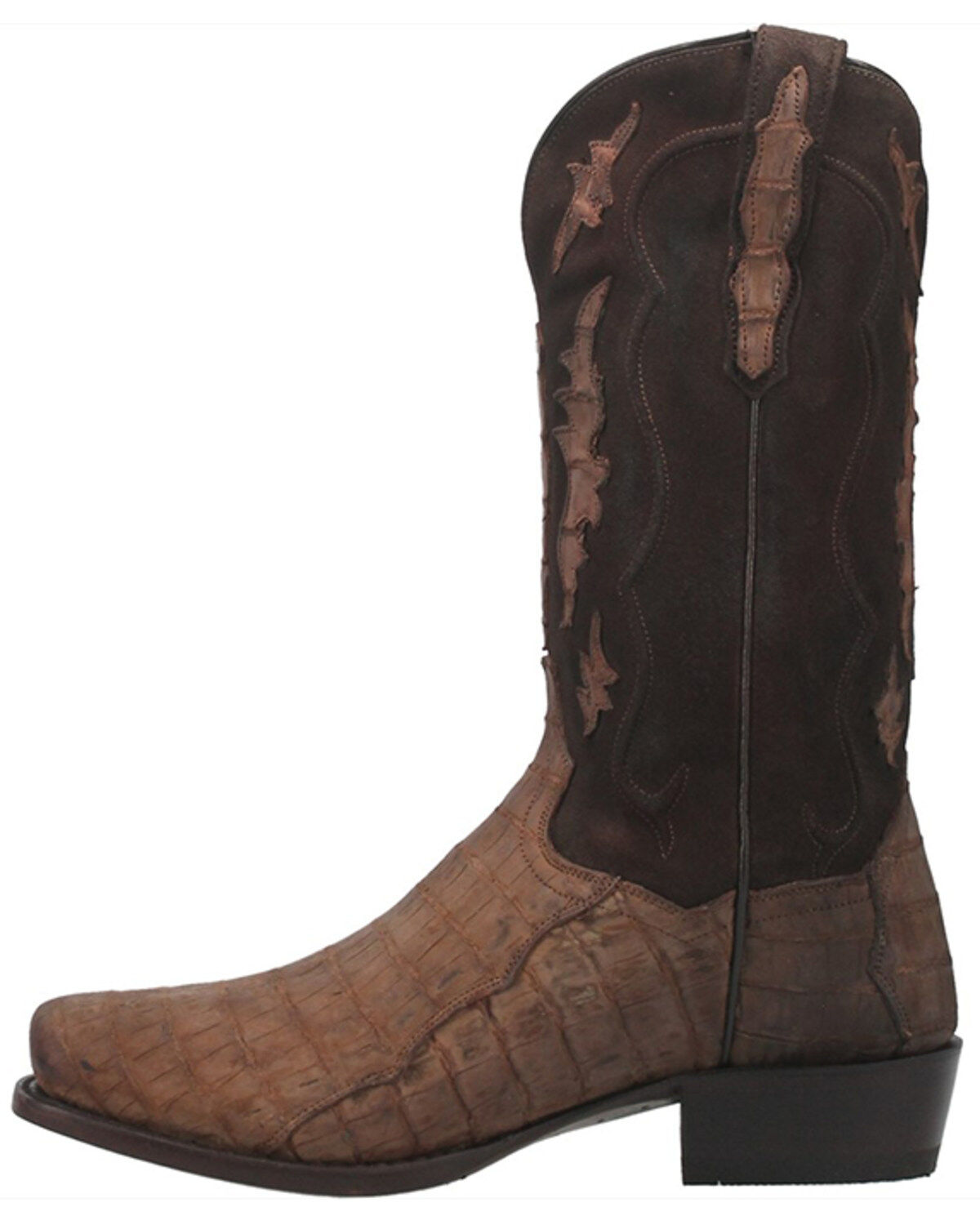 Image #3 - Dan Post Men's Stalker Exotic Caiman Western Boot - Square Toe, Taupe, hi-res