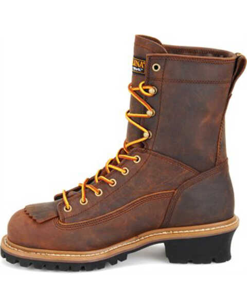 Image #3 - Carolina Men's Logger 8" Steel Toe Work Boots, Brown, hi-res