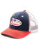 Image #1 - Justin Men's Navy Red & White Embroidered Flag Logo Mesh-Back Ball Cap, Navy, hi-res