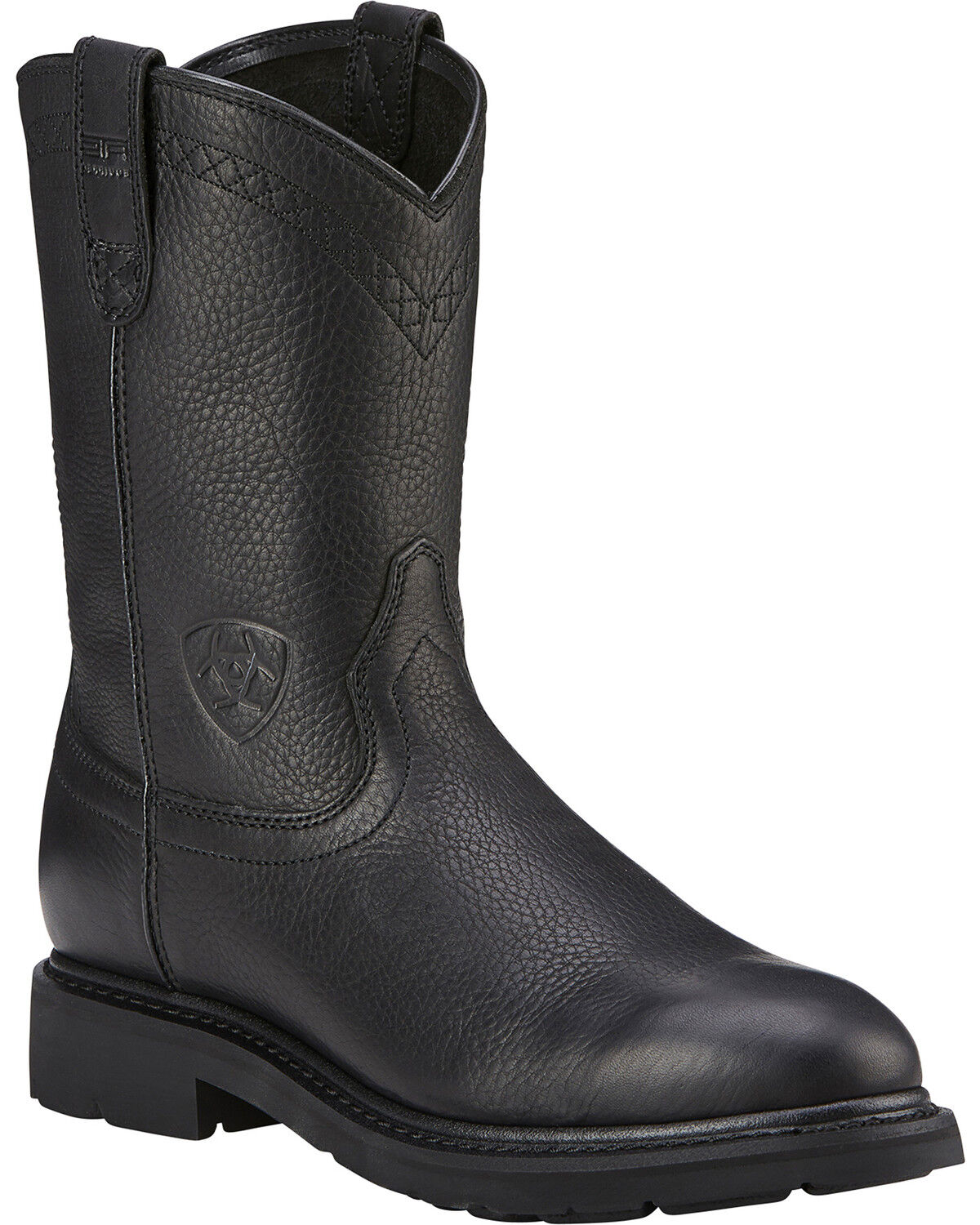 Ariat Men's Sierra Western Work Boots - Soft Toe, Black, hi-res