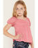 Image #2 - Sugar California Girls' Lace Short Puff Sleeve Shirt, Pink, hi-res