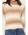 Image #3 - Shyanne Women's Webster Striped Turtleneck Bell Sleeve Sweater, Khaki, hi-res