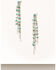 Image #1 - Shyanne Women's Silver & Turquoise Stone Fringe Earrings, Silver, hi-res