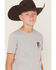 Image #3 - RANK 45&reg; Boys' Americana Cowboy Logo Short Sleeve Graphic T-Shirt, Silver, hi-res