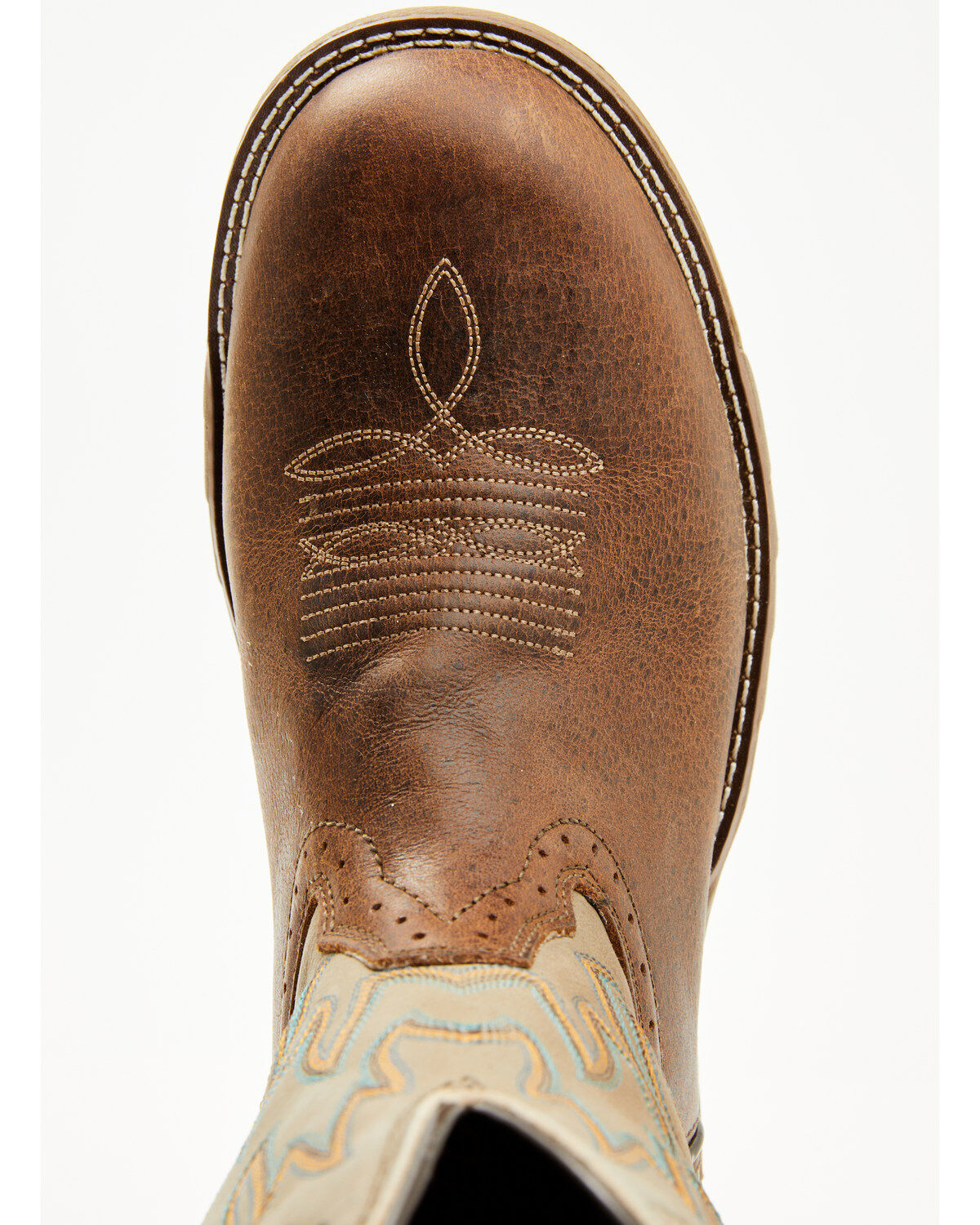 Image #6 - Double H Men's Prophecy Roper Western Boots - Round Toe, Tan, hi-res