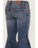 Image #4 - Shyanne Little Girls' Medium Wash Ruffle Trumpet Flare Jeans, Dark Medium Wash, hi-res