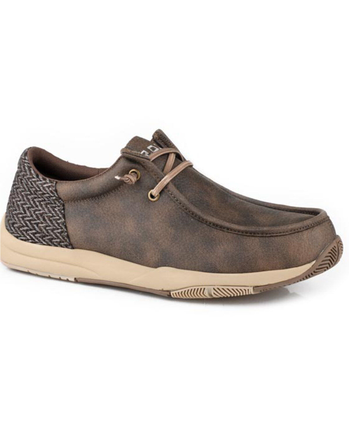 Roper Men's Clearcut Low Casual Shoes - Moc Toe, Brown, hi-res