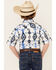 Image #4 - Rock & Roll Denim Boys' Southwestern Print Short Sleeve Pearl Snap Stretch Western Shirt, White, hi-res