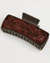 Image #2 - Shyanne Women's Tooled Leather Claw Clip, Brown, hi-res