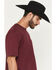 Image #3 - RANK 45&reg; Men's Half Steer Skull Logo Short Sleeve Graphic T-Shirt, Burgundy, hi-res