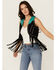 Image #1 - Rock & Roll Denim Women's Fringe Vest, Black, hi-res