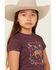 Image #2 - Shyanne Girls' Cowgirl Icons Short Sleeve Graphic Tee, Grape, hi-res