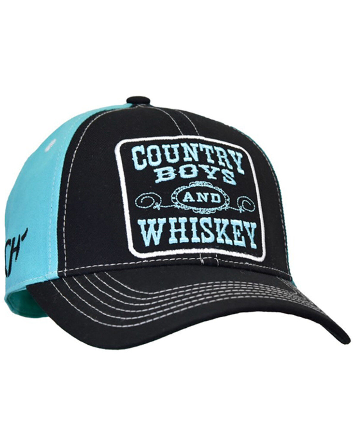 Image #1 - Cowgirl Hardware Women's Country Boys and Whiskey Ball Cap, Turquoise, hi-res