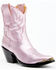 Image #1 - Idyllwind Women's Tickled Pink Metallic Leather Fashion Western Booties - Round Toe, Pink, hi-res