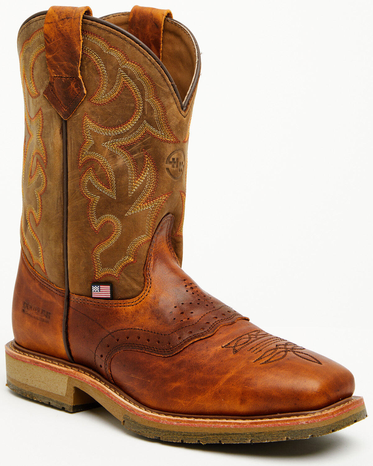 Image #1 - Double H Men's Boot Barn Exclusive Domestic Pull-On Work Boots - Steel Toe, Dark Brown, hi-res