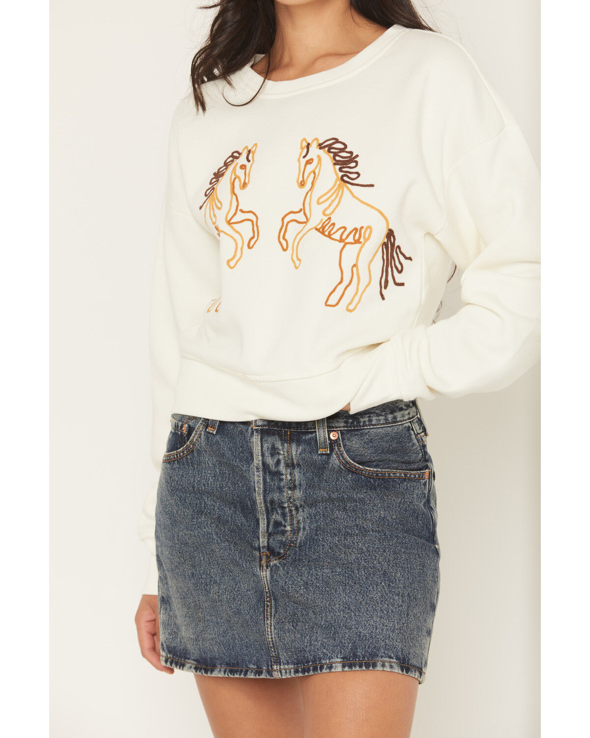 Image #3 - Wrangler Retro Women's Horse Crewneck Sweatshirt, White, hi-res