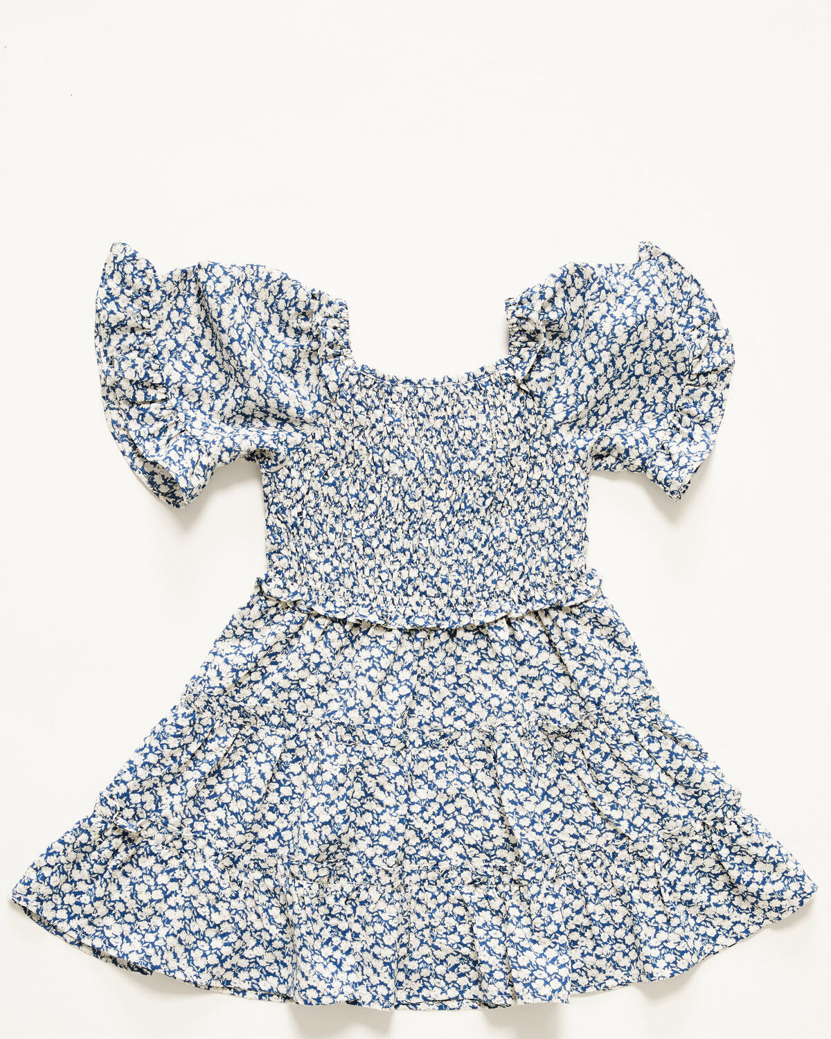 Image #3 - Yura Toddler Girls' Floral Print Short Sleeve Dress, White, hi-res