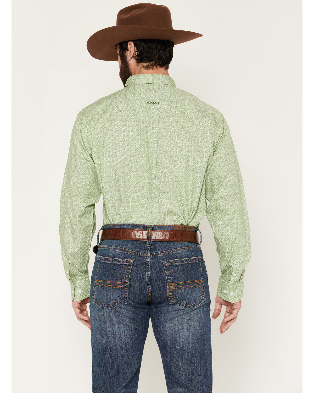 Image #4 - Ariat Men's Smitty Abstract Print Long Sleeve Button-Down Western Shirt, Green, hi-res