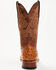 Image #5 - Tanner Mark Men's Ostrich Print Western Boots - Broad Square Toe, Cognac, hi-res