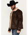 Image #2 - Moonshine Spirit&reg; Men's Sherpa Lined Faux Leather Jacket, Dark Brown, hi-res
