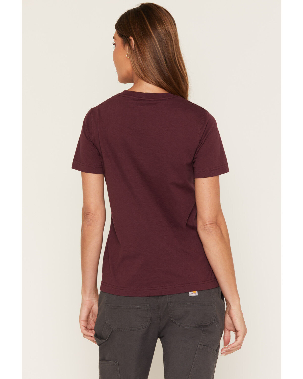 Image #4 - Carhartt Women's Durham Short Sleeve Work Overshirt, Burgundy, hi-res