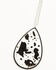 Image #3 - Shyanne Women's Cow Print Long Pendant Necklace and Earring Set , Silver, hi-res