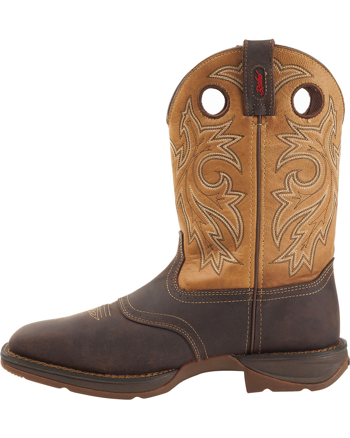 Image #4 - Rebel by Durango Men's Waterproof Steel Toe Western Work Boots, Brown, hi-res