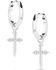 Image #2 - Montana Silversmiths Women's Crystal Devotion Cross Earrings, Silver, hi-res