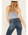 Image #4 - Fornia Women's Ribbed Lettuce Edge Brami, Light Blue, hi-res