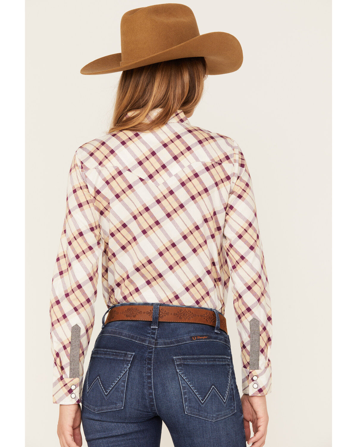 Image #4 - RANK 45&reg; Women's Long Sleeve Heritage Riding Shirt, Lt Brown, hi-res