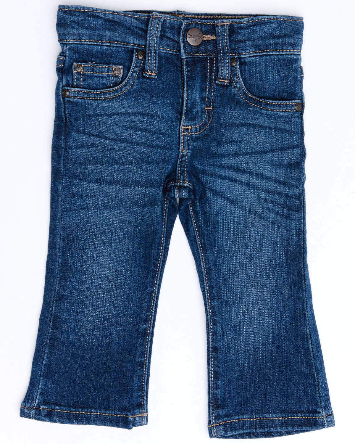 Image #3 - Wrangler Infant Girls' Western 5 Pocket Skinny Jeans, Blue, hi-res