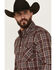Image #2 - Rough Stock by Panhandle Men's Plaid Print Long Sleeve Pearl Snap Western Shirt, Purple, hi-res