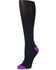 Image #1 -  Shyanne® Women's 3 Pair Support Crew Socks, Black, hi-res