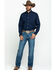 Image #6 - Ariat Men's Wrinkle Free Button-Down Long Sleeve Western Shirt, Navy, hi-res