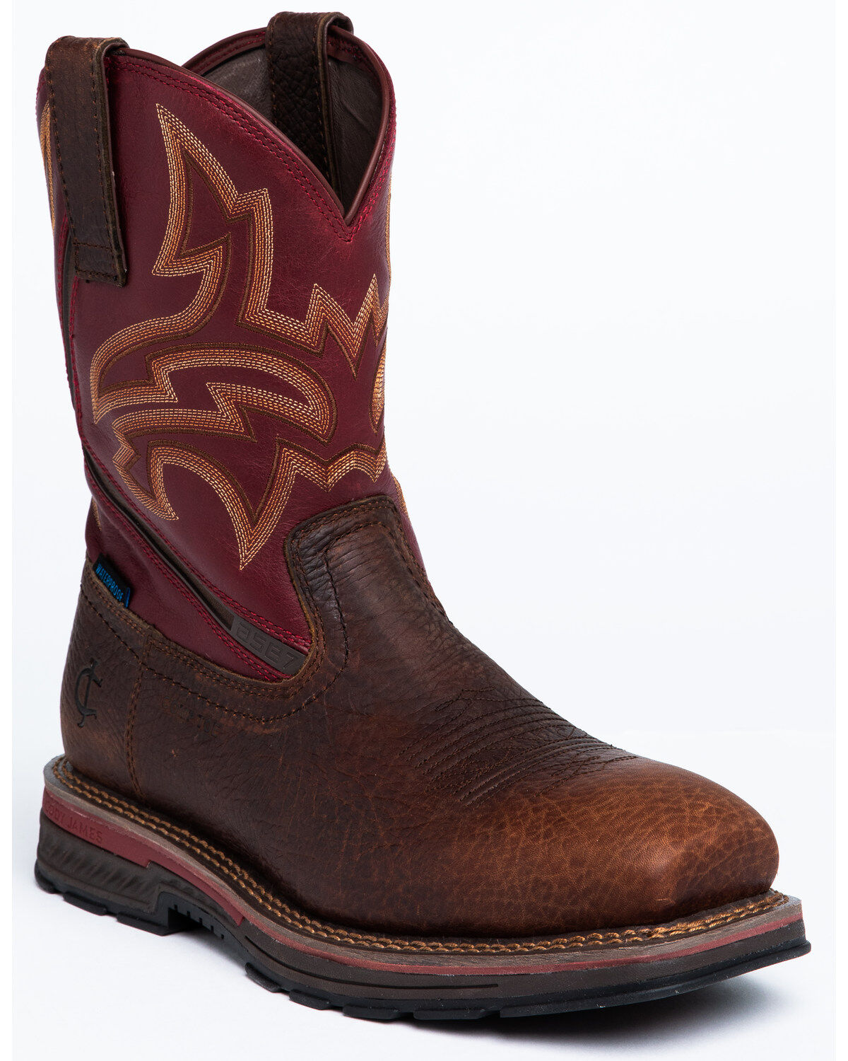 Cody James Men's 11" ASE7 Disruptor Waterproof Western Work Boots - Nano Composite Toe, Brown, hi-res