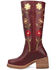 Image #4 - Dingo Women's Floral Bloom Fashion Boots - Round Toe, Burgundy, hi-res