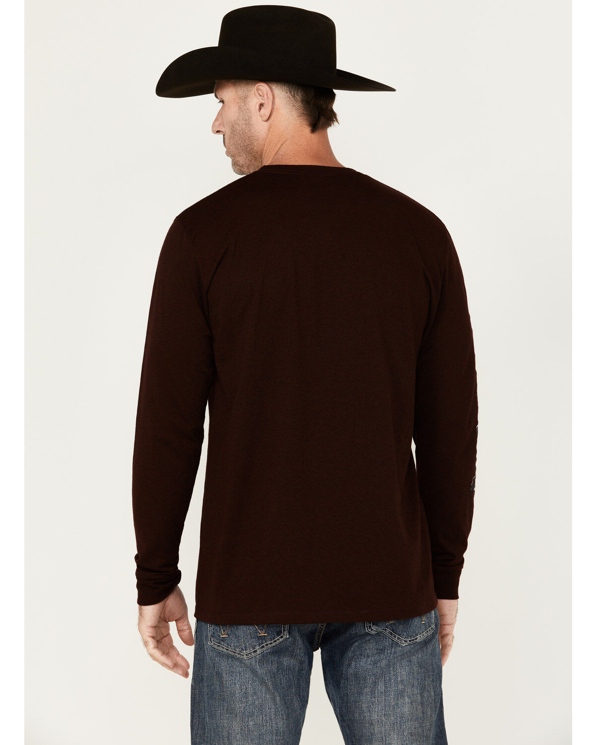 Image #4 - Moonshine Spirit&reg; Men's Skully Graphic Long Sleeve T-Shirt, Burgundy, hi-res