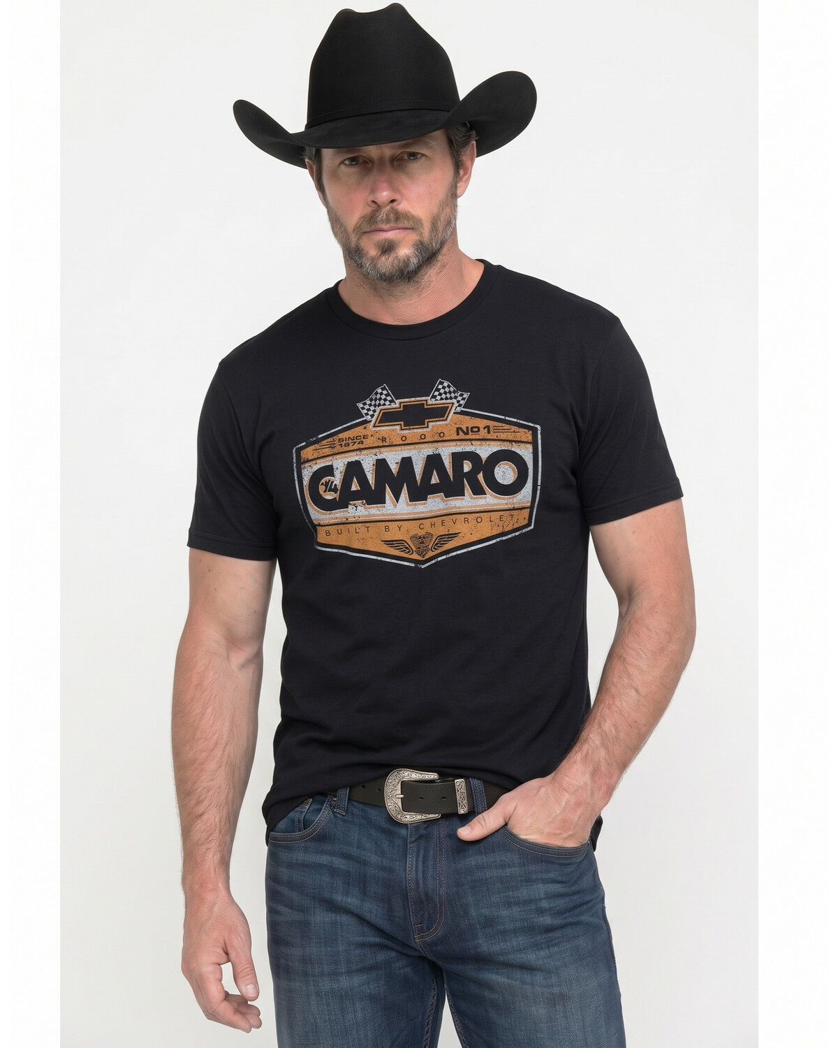 Image #1 - Chevy Men's Super Car Short Sleeve Graphic T-Shirt, Black, hi-res