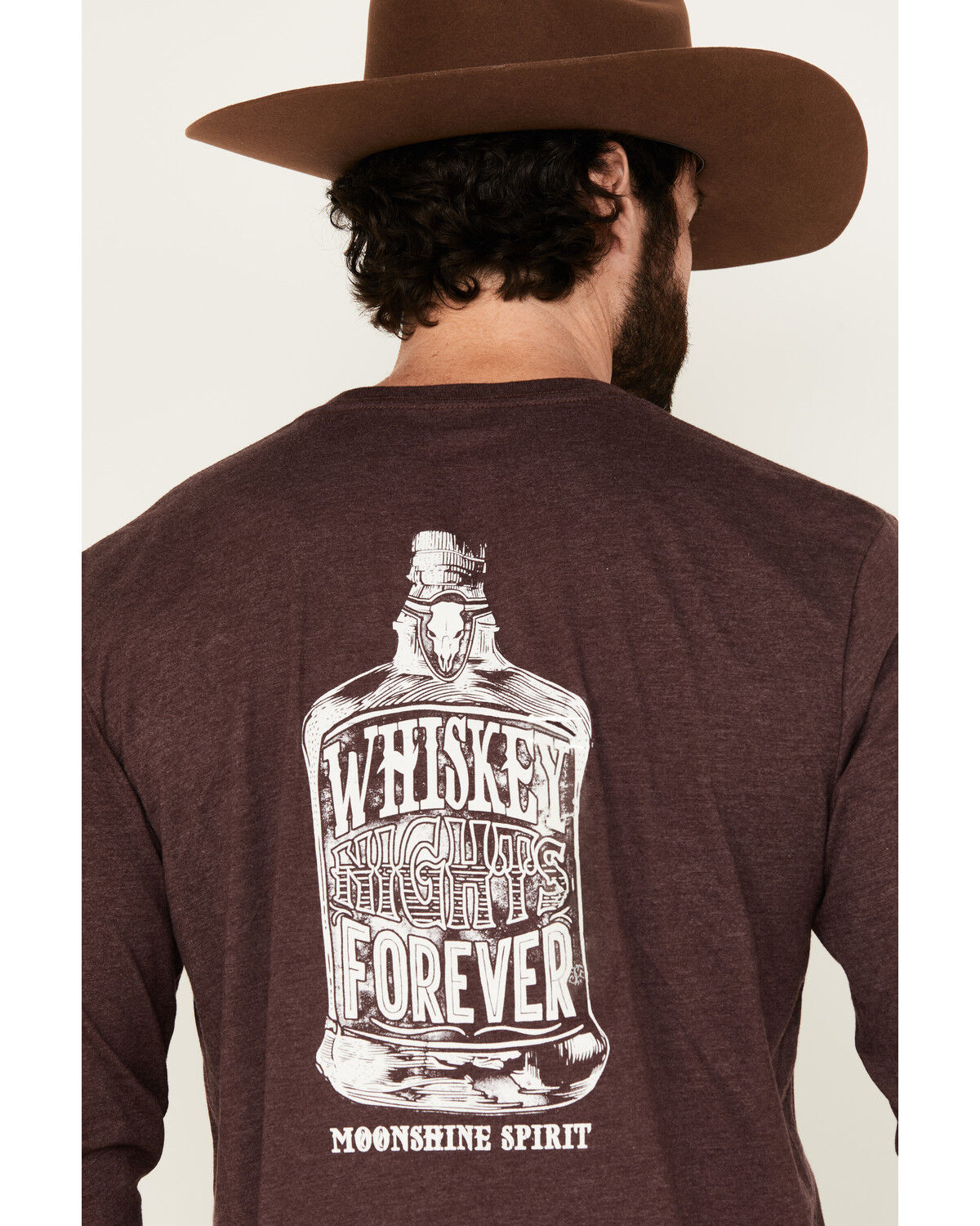 Image #4 - Moonshine Spirit&reg; Men's Whiskey Nights Long Sleeve Graphic T-Shirt, Burgundy, hi-res