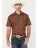 Image #1 - Cowboy Hardware Men's Roman Paisley Print Short Sleeve Western Snap Shirt, Brown, hi-res