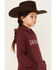 Image #2 - Shyanne Girls' Logo Hooded Sweatshirt, Burgundy, hi-res