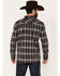 Image #4 - Moonshine Spirit&reg; Men's Lone Horn Plaid Print Long Sleeve Snap Western Shirt, Burgundy, hi-res