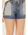 Image #2 - Cleo + Wolf Women's Helena Medium Wash Patch Pockets High Rise Denim Shorts , Medium Wash, hi-res