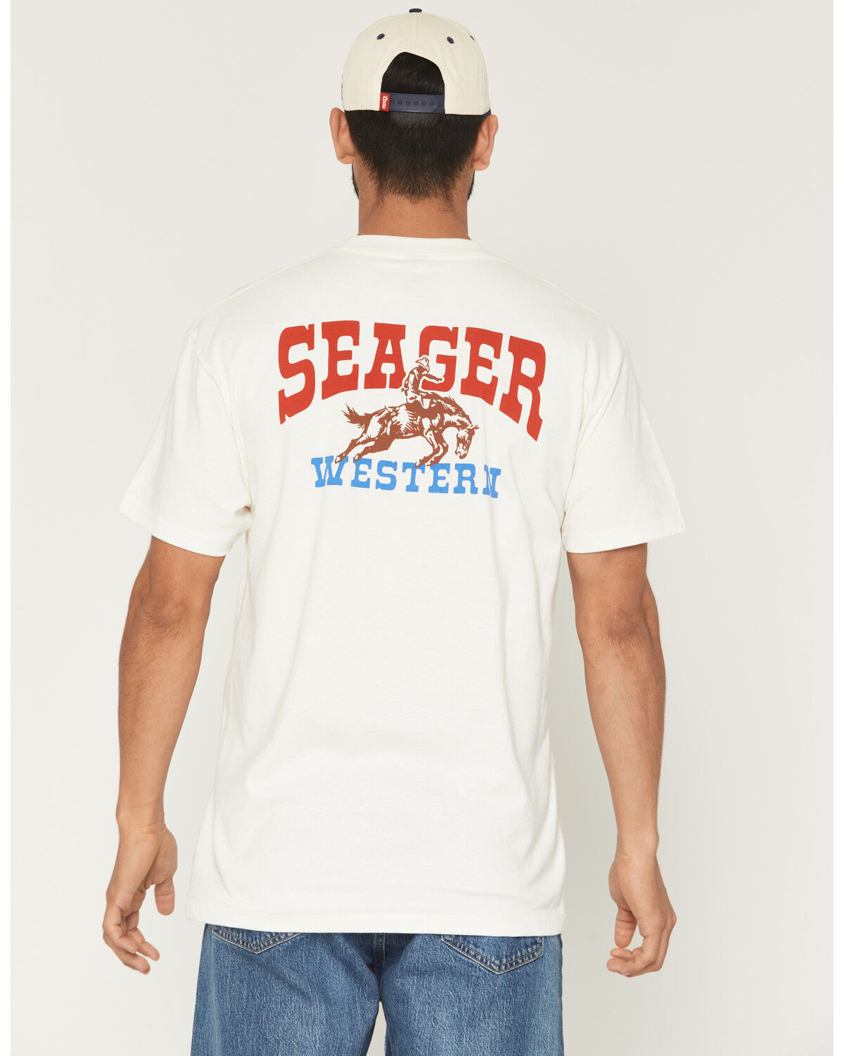 Image #1 - Seager Men's Rodeo Short Sleeve Graphic T-Shirt, Cream, hi-res