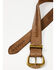 Image #2 - Cleo + Wolf Women's Brass Buckle Lace Detail Western Belt, Brown, hi-res