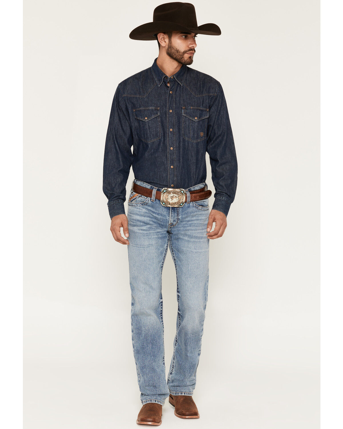 Ariat Men's M7 Emmett Acid Light Wash Slim Straight Stretch Denim Jeans, Light Wash, hi-res
