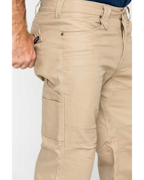 Image #5 - Hawx Men's Stretch Canvas Utility Work Pants , Beige/khaki, hi-res